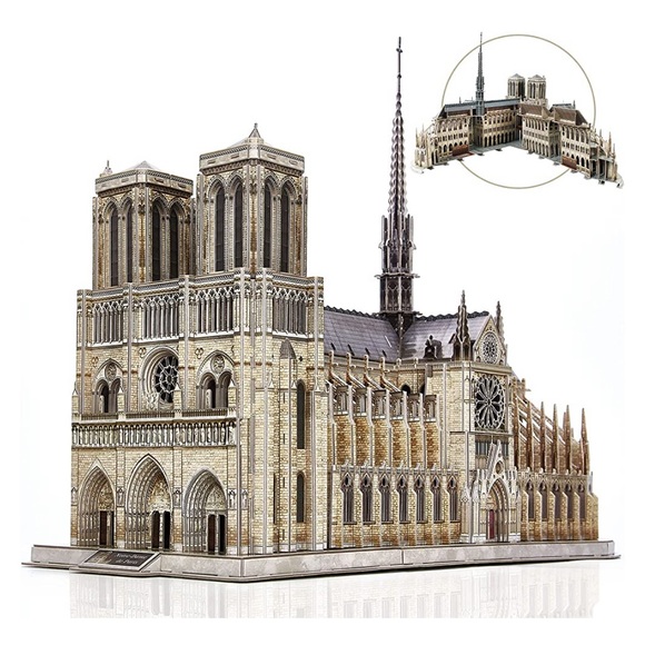 CubicFun 3D Puzzle Notre Dame de Paris Church Model Kit with Moveable Interior - Picture 4 of 4